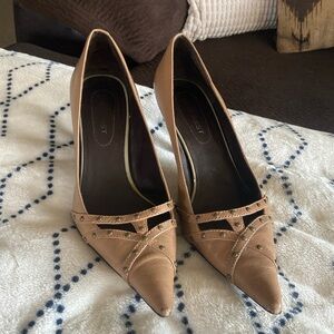 Nine West Tan Leather Heels